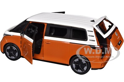 2023 VOLKSWAGEN ID. BUZZ VAN ORANGE & WHITE 1/24 DIECAST MODEL BY