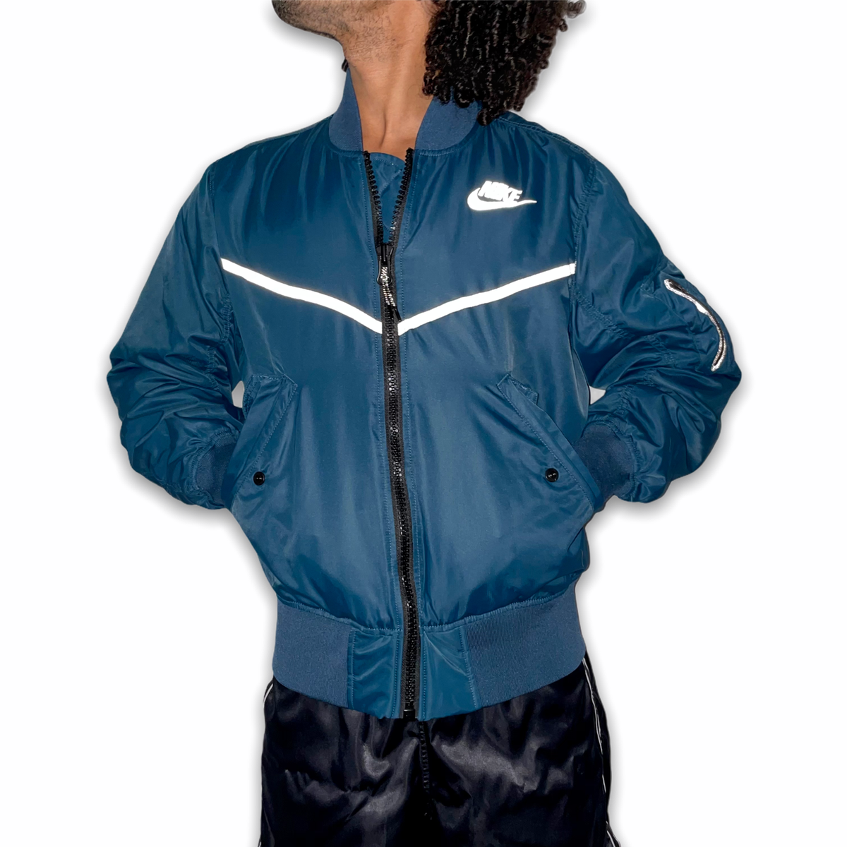 Nike Vintage Rare Tech Bomber Authentic Flight Jacket Windbreaker