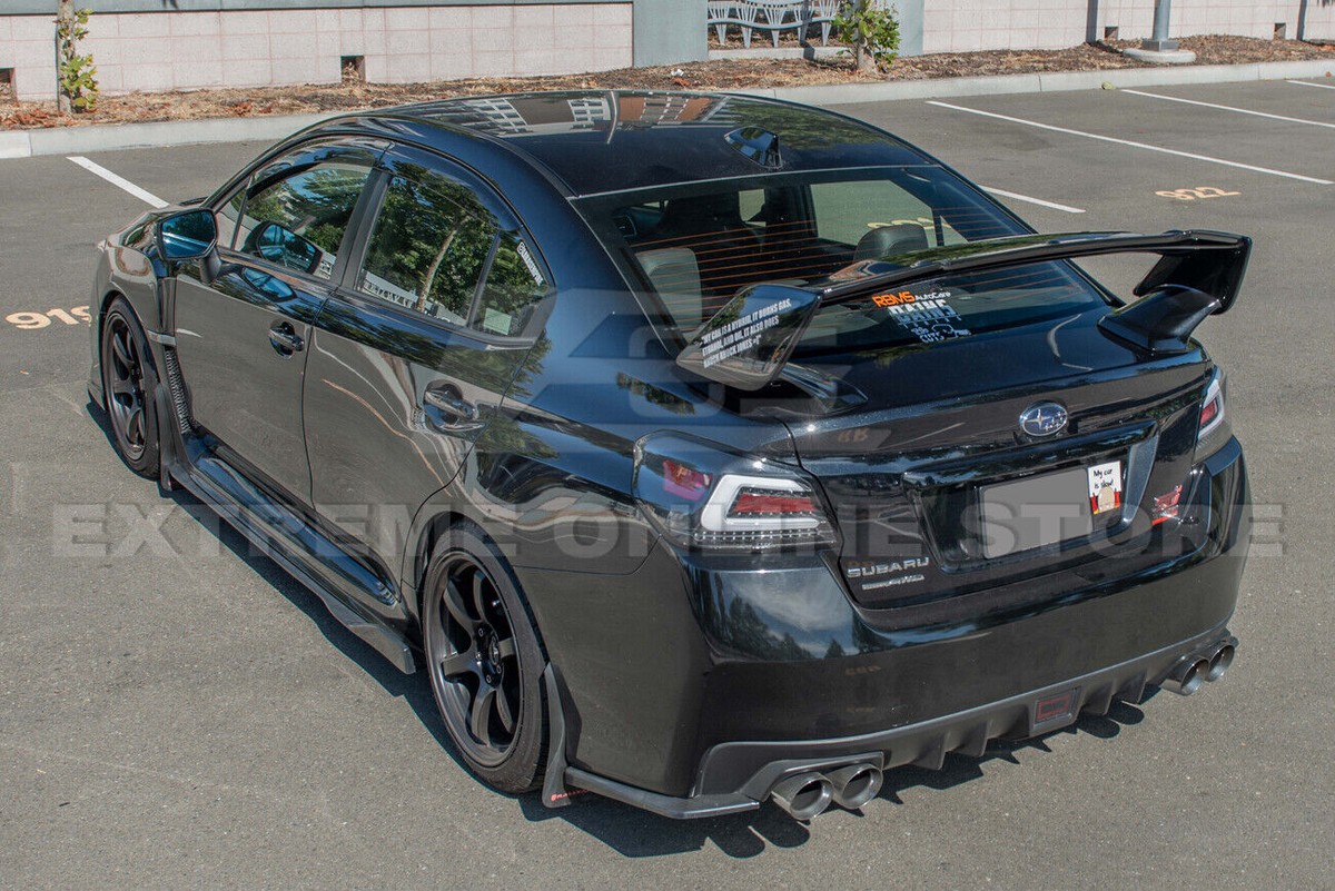 GLOSSY BLACK Wing Spoiler Extension For 15-21 Subaru WRX STi Rear