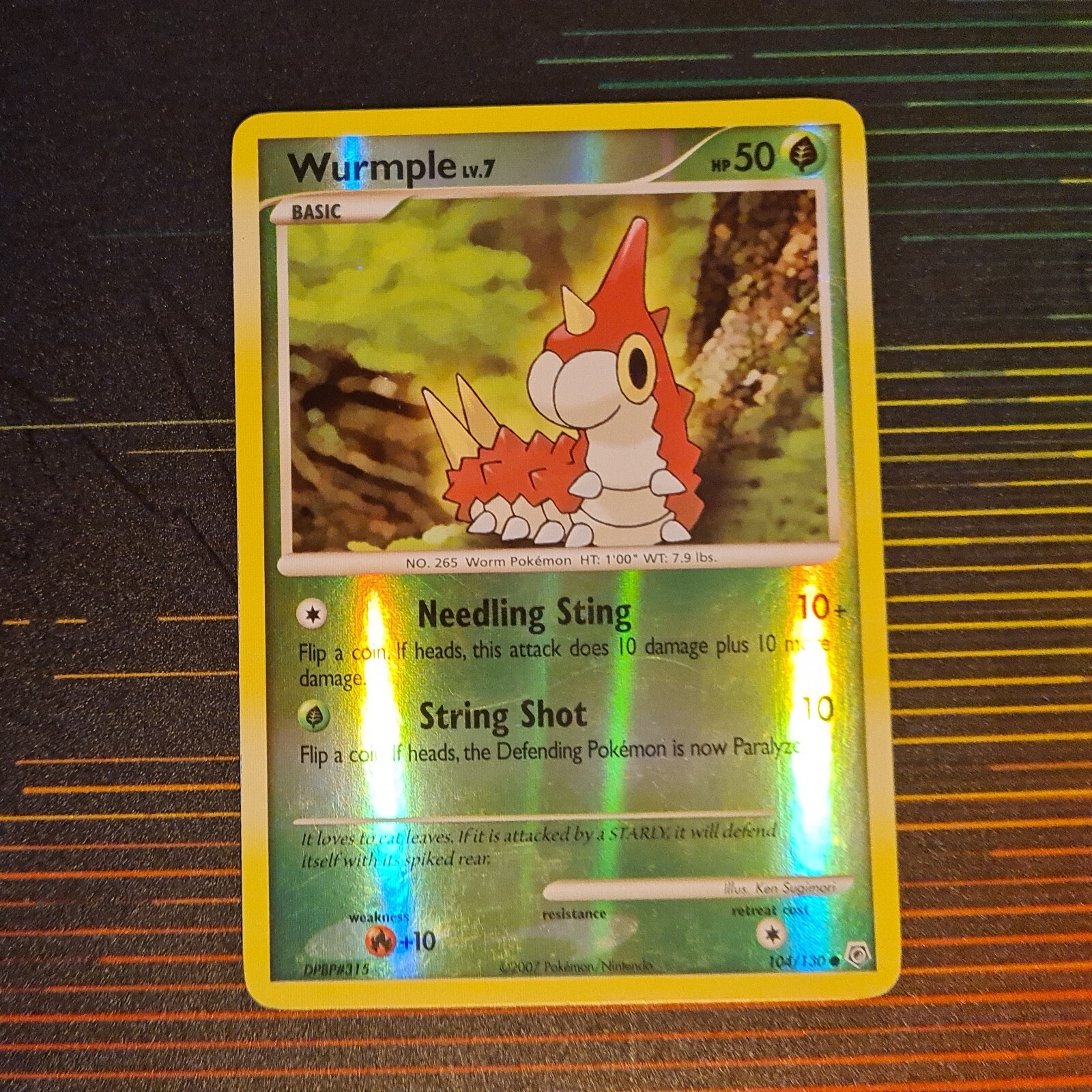 Wurmple Reverse Holo 104/130 Diamond and Pearl Pokemon Card Near Mint