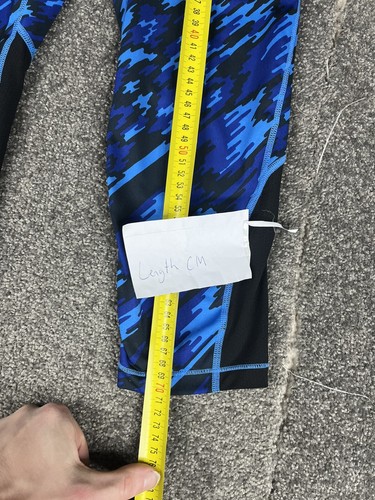 Nike Pro Overdrive Leggings Womens Medium Blue Camo Mid Rise 7/8 Mesh Tight - Picture 7 of 17