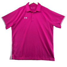 Under Armour Heatgear Loose Fit Men's Size XL Solid Purple Stretch Polo Shirt