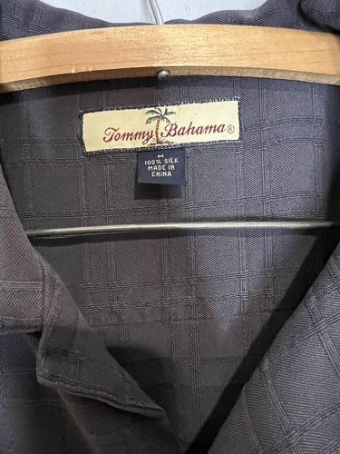 Tommy Bahama Hemd Herren Größe M Grau Camp 100% Seide Knopfleiste - Bild 4 von 6