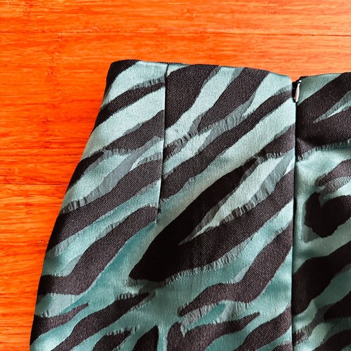 Bec & Bridge Size 8 Zebra Print Mini Skirt Green Black Discotheque Emerald - Picture 6 of 11