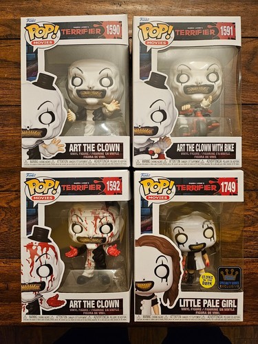 Funko Pop Terrifier Bundle Art the Clown & Little Pale Girl + protectors New