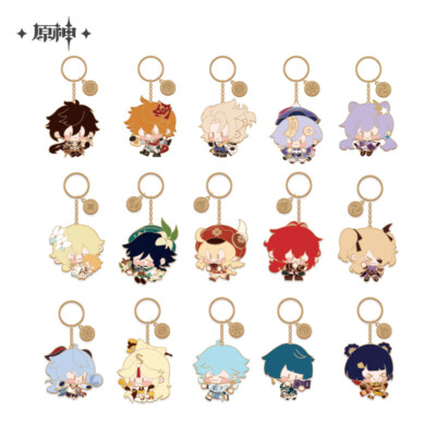 miHoYo OFFICIAL Genshin Impact Venti Chibi Metal Enamel Keychain Pendant Gift
