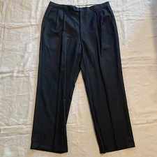 Mens Vintage Unbranded Wool Cashmere Pleated Trousers Gray Size 37 x 30