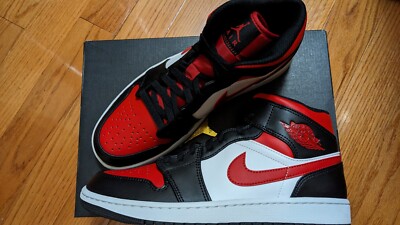 Nike Air Jordan 1 Mid Bred Toe Men's Size-10 | eBay