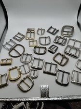 Lot Of 27 Belt Buckles Associated Sizes And Metals