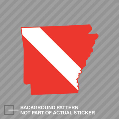 Arkansas State Shaped Diver Down Flag Sticker Decal Vinyl scuba flag diving dive