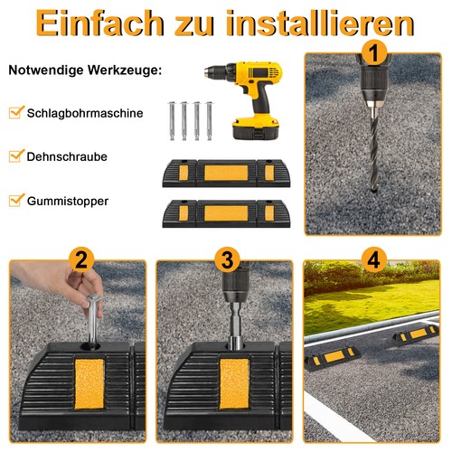 2x Radstopper Reifen Stopper Parkplatzbegrenzung Garagenstopper Parkstopper 60cm - Bild 5 von 12