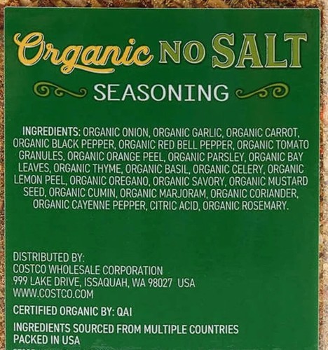Kirkland Signature No Salt Seasoning USDA Organic, 14.5 Ounce - Picture 6 of 6