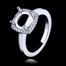 Sterling Silver 925 Setting Semi-mount SI Diamonds Wedding Ring Round Cut 6-8mm
