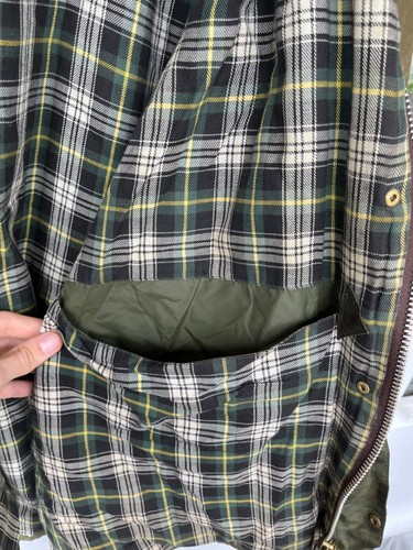 Barbour Gamefair Waxed Jacket Vintage A123 England C42/107cm With Pile Lining - Picture 24 of 24
