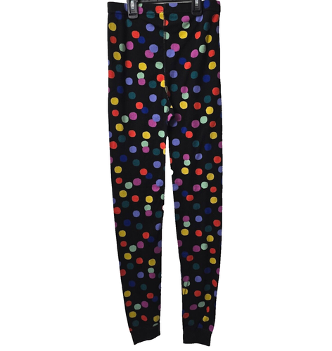 2p Hanna Andersson Long John Pajamas 14 160 Girls Rainbow Polka-dot Black PJ Set - Picture 6 of 8