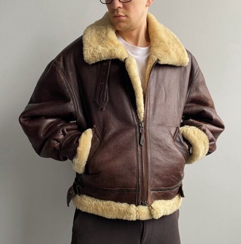 Vintage Type B-3 Flight Equipment New York U.S. Army Air Force Shearling Coat L - Picture 9 of 22
