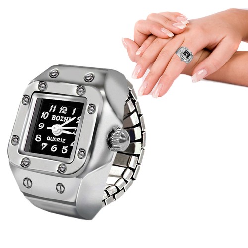 Finger Ring Watch Elastic Band Quartz Analog Watch Creative Gift For Men Women