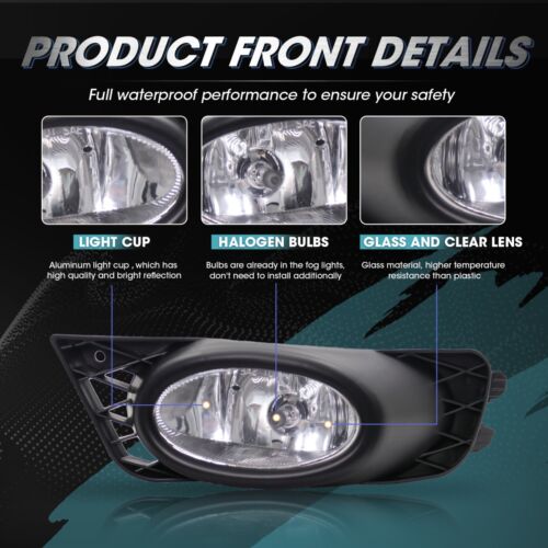 Conjunto de luces antiniebla para parachoques Honda Civic Sedán 2009-2011 faros antiniebla-izquierdo+derecho - Imagen 3 de 7