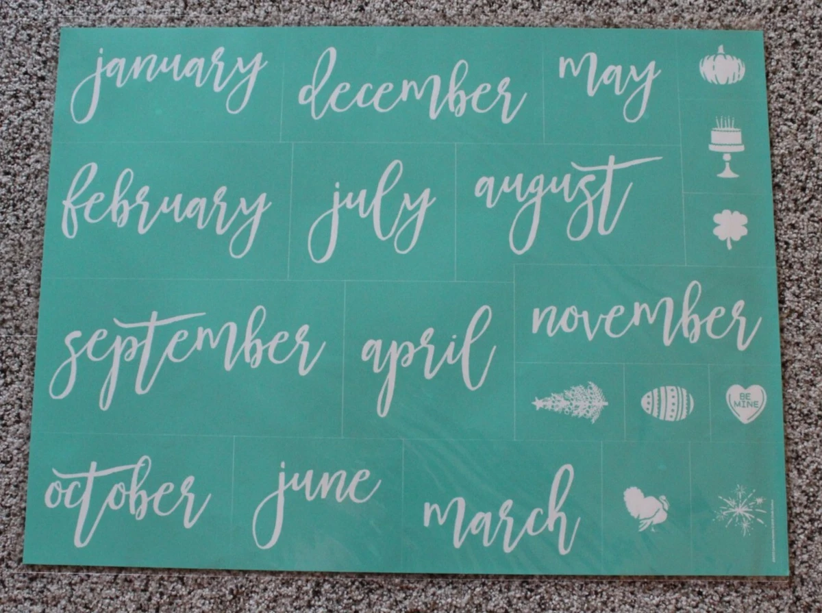 Chalk Couture Calendar Months Transfer | NEW | Size E 18x24 inches | eBay