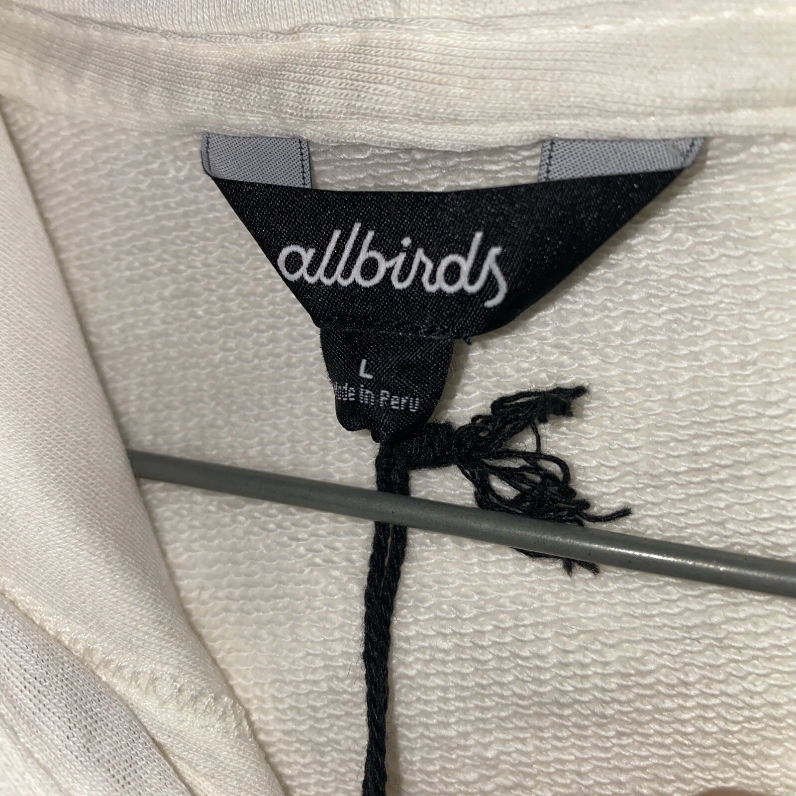 OFF WHITE Felpa con cappuccio Allbirds taglia L limitata R&R bianca naturale accendino battistrada $128