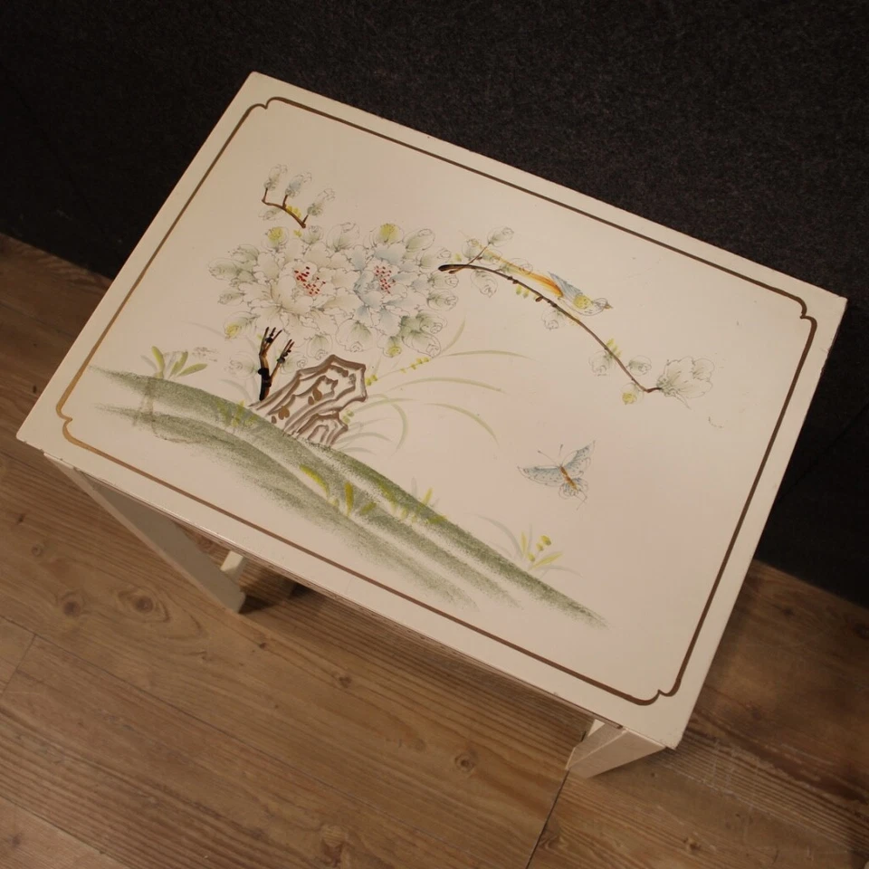 Cuatro mesas de centro entrelazadas muebles franceses madera lacada siglo XX Foto 4 de 4