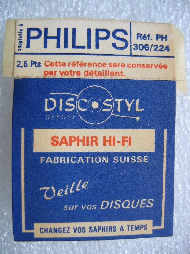 Saphir Hi-Fi, réf PH 306/224 adaptable à PHILIPS. Fabrication Suisse - Photo 1/2