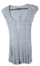 Urban Outfitters UO NWT Women's Henley Blue White Mini Dress Size Small NEW t75