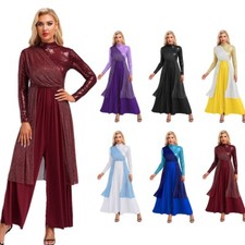 Women Praise Dance Spiritual Dance Jumpsuit Prom Gown Praisewear Baggy Overlay