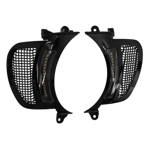 Black Headlight Vent Accent LED Running Turn Signal Light For Harley Road Glide - Picture 14 of 19