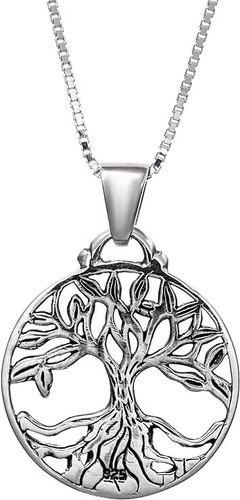 Colgante Plata Biblia Antigua Nano Sim - Árbol de la Vida con Marco Redondo - Imagen 2 de 2