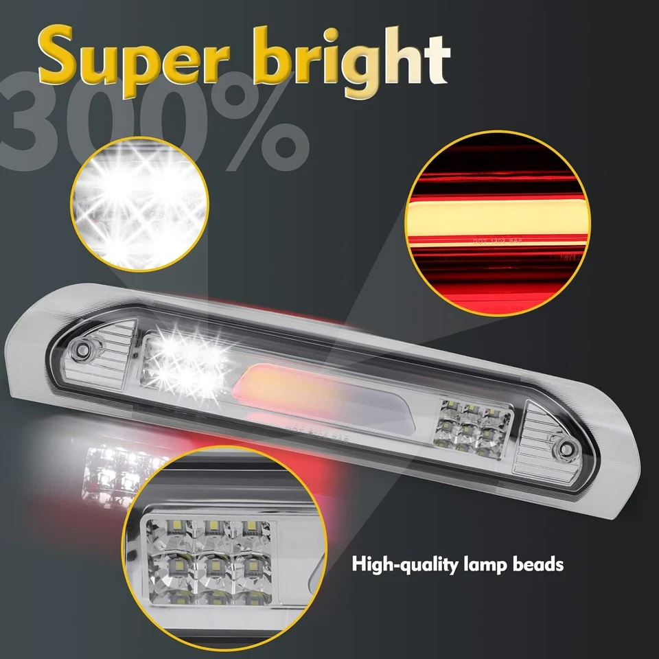 Tercera tercera luz de freno lente transparente para Dodge Ram 1500 Van 2500 Van 3500 2002-2003 Foto 2 de 4