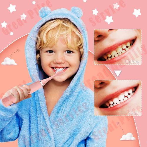 Electric Toothbrush For Kids 4 Modes Battery Toddler Operated Silicone Baby IPX7 - Picture 18 of 24