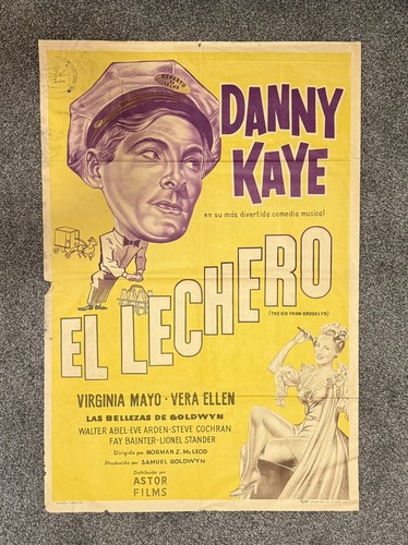 Danny Kaye El Lechero / The Kid From Brooklyn Original 1947 Movie Poster