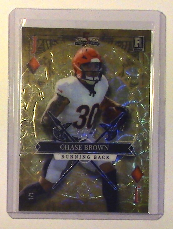 #1247 Chase Brown 2023 WC Stacked Deck #SD-CB Jack Diamonds Mojo 1/1 RC Bengals