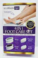 Ecobloom Spa 4 in 1 Foot Care Set Rasp, Pumice Stone, Emery File, Foot Brush 