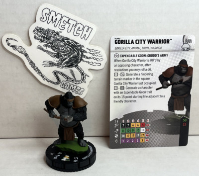 NOT 008 Gorilla City Warrior - Common Figure - DC Heroclix - Notorious Generic
