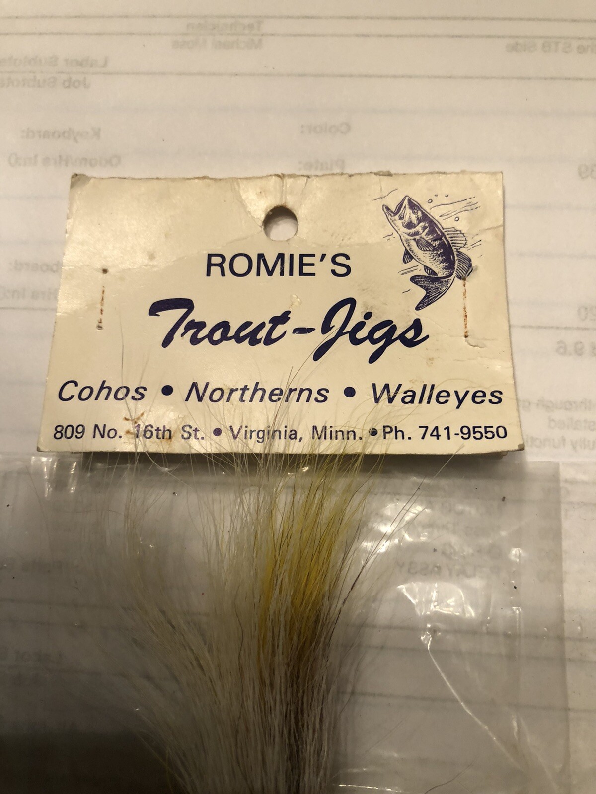 VINTAGE RARE ROMIE’S COHO TROUT WALLEYES NORTHERNS BAT WING JIG HAND MADE FISH - Image 2