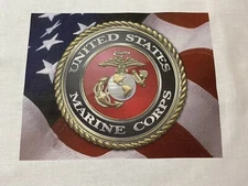 1 United States Marine Corp Quilt Block “ Veteran Military Fabric Seal Logo #3