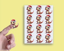 x24 Christmas Dinosaur sticker Envelope Seal Craft Vinyl Stickers ss556