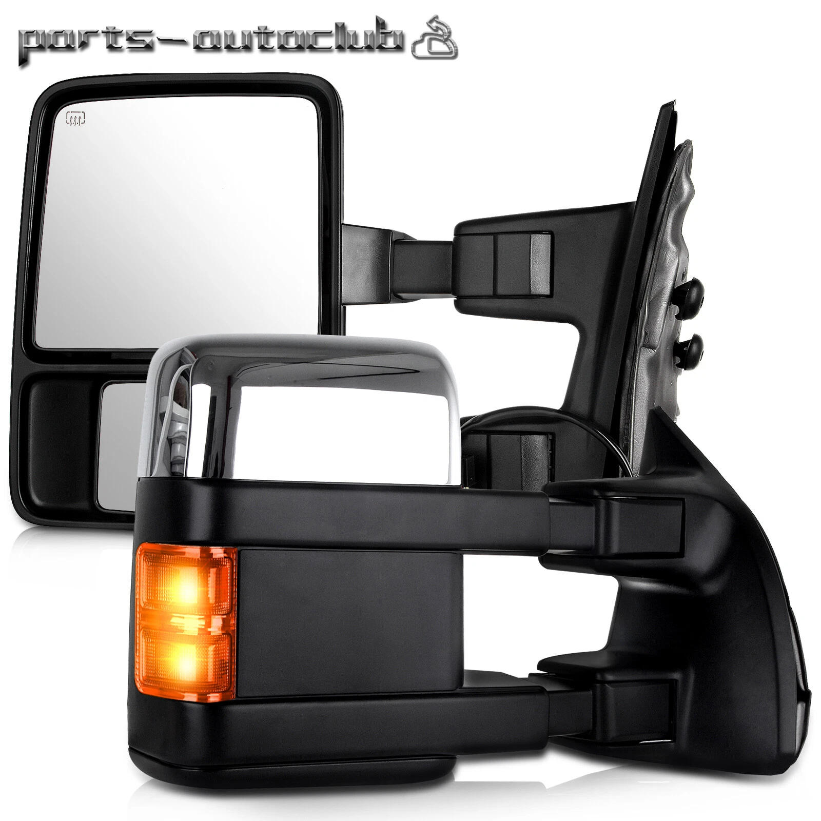 Tow Mirrors Chrome Power Heated Signal Side Fits 2008-16 Ford F250 SuperDuty
Opens in a new window o