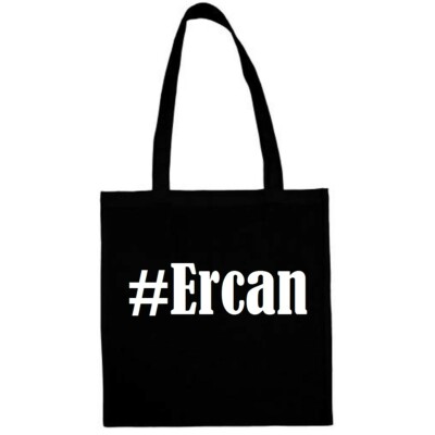 Tasche Beutel Baumwolltasche #Ercan Hashtag Einkaufstasche Schulbeutel Turnbeute