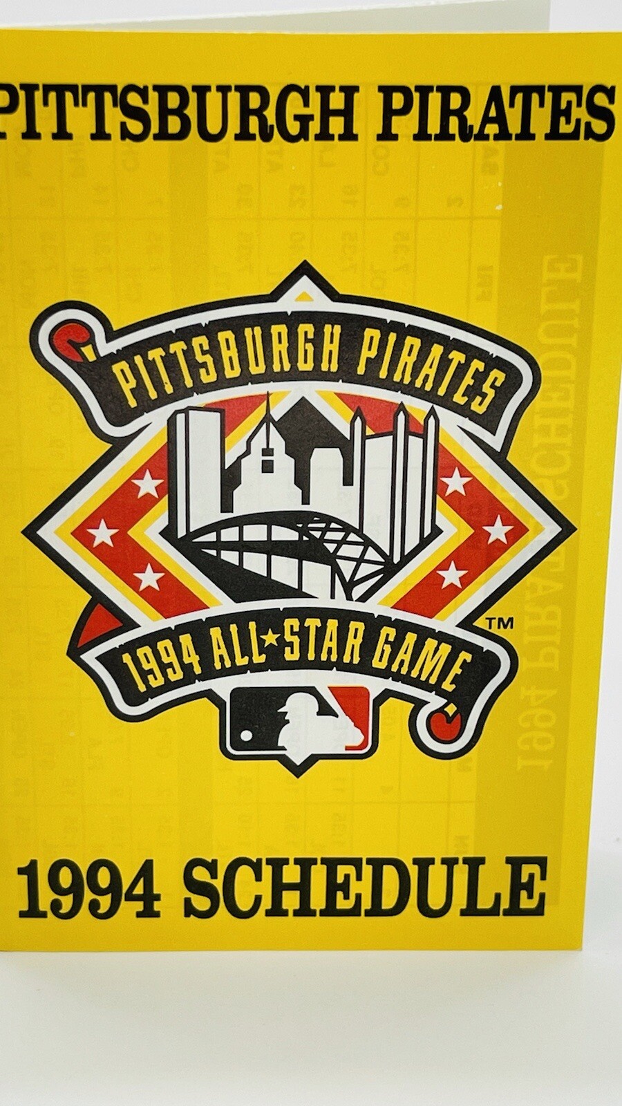 1994 Pittsburgh Pirates Season Pocket Schedule 1994 MLB ASG POCKET SCHEDULE  | eBay