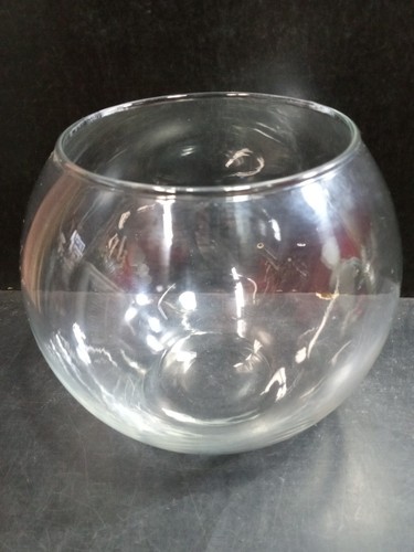 Large vase Glass Bubble Ball Bowl Clear 7.25"Wide 6.25" Tall round - Picture 7 of 12