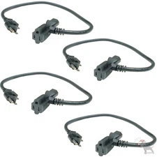 4 Hosa Technology PWD-401 Power Cord Piggy Back IEC C13 to NEMA Cable 1ft