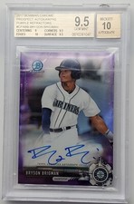 2017 Bowman Chrome Purple Ref Bryson Brigman Autograph 156/250 BGS 9.5 w/10 Auto