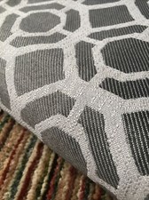 WIDE Curtains Geometric PAIR Textured Silver Grey Eyelets Lined NEXT W90"xD54"