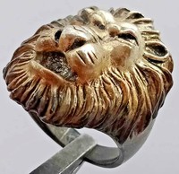 EUROPEAN FINDS ANCIENT ROMAN SILVERED MILITARY MOUNT LEGIONARY LION HEAD