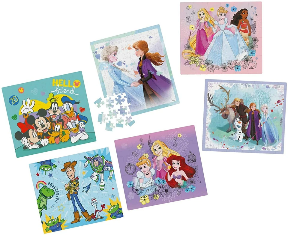 6 Pack Disney Princess Pixar Toy Story Frozen 2 Mickey & Friends Jigsaw Puzzle - Image 3 of 4
