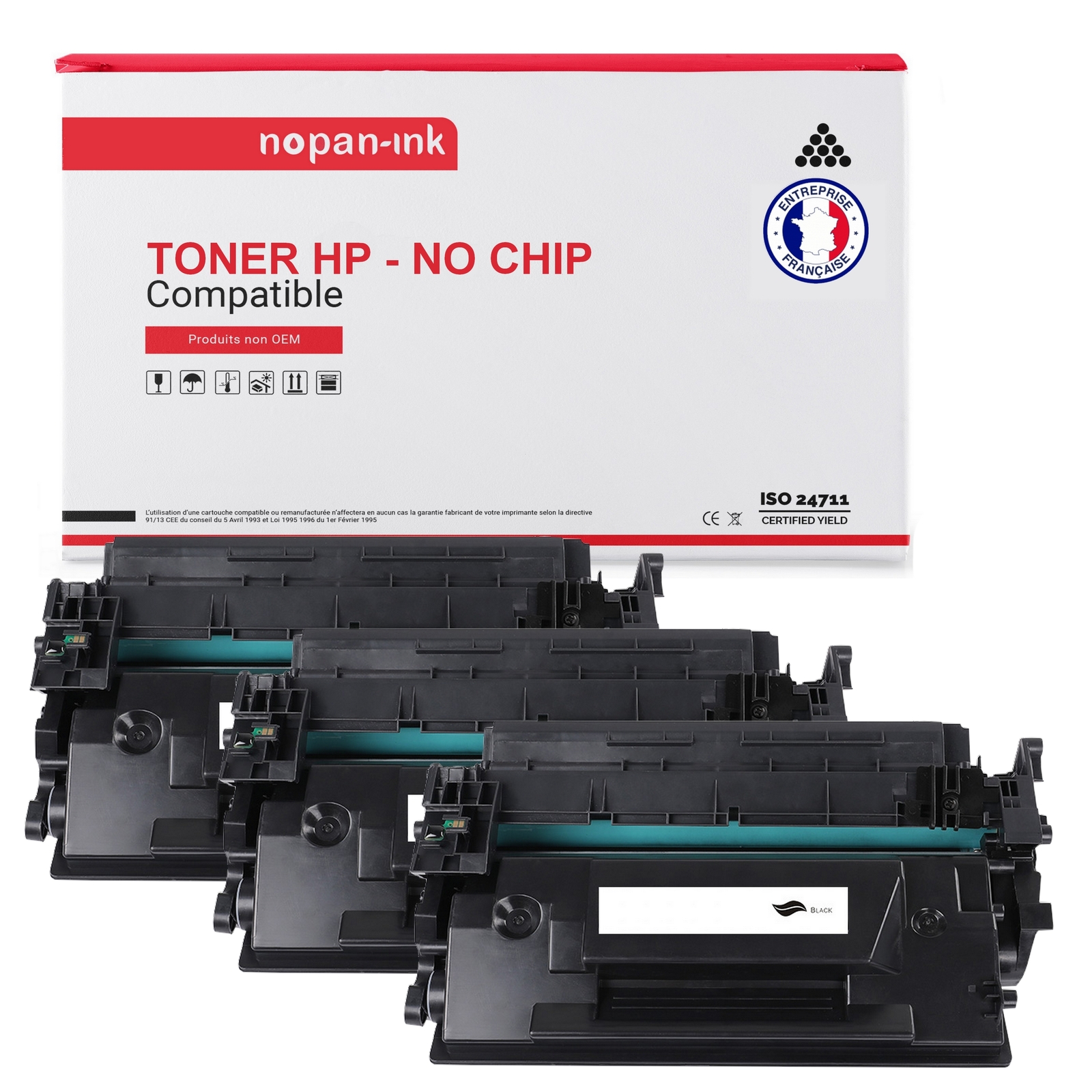 Toner CF289X 89X noir compatible HP sans puce pour imprimante laser de bureau lot de 3