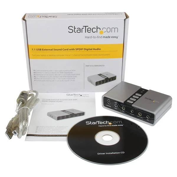 STARTECH 7.1 USB Audio Adapter External Sound Card with SPDIF Digital Audio - image 2 of 4